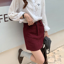 赛迪~韩系复古短裙2025秋冬新款灯芯绒包臀半身裙时尚显瘦a字高腰