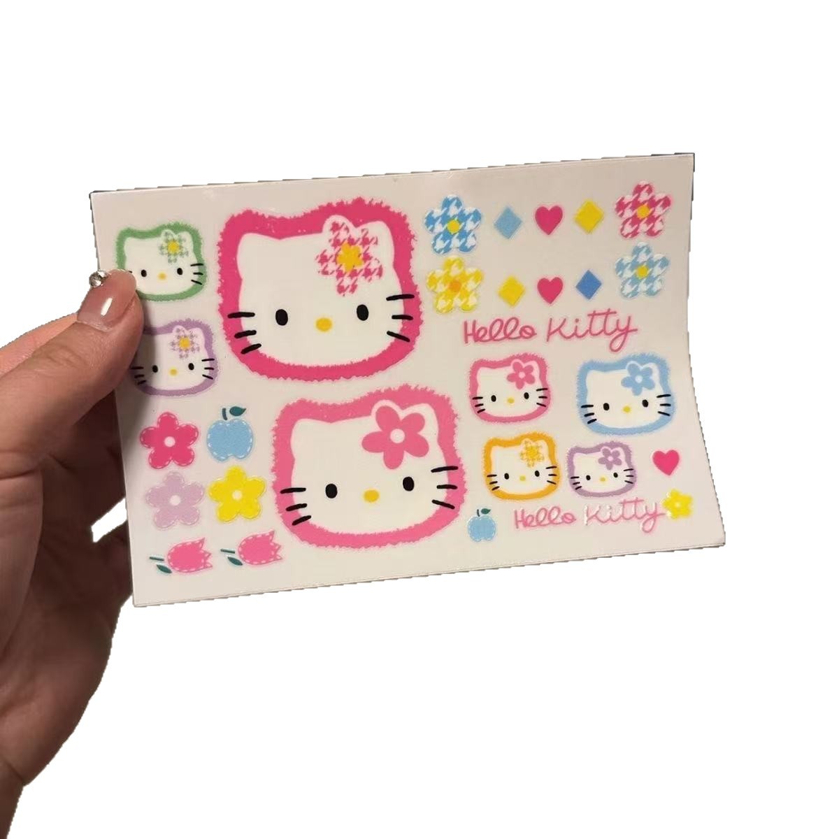 Pequeño libro rojo con el mismo estilo KT gato taza de agua pegatina linda de dibujos animados Hello Kitty pegatina plana impermeable y resistente a los arañazos decoración de computadora