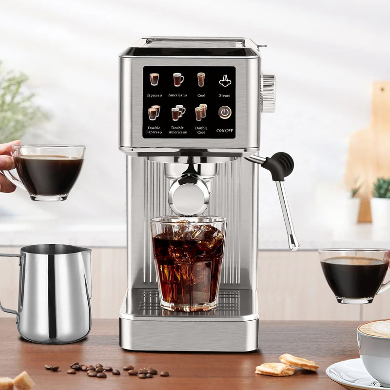 European and American Smart Color Screen Espresso Machine 20Bar Multifunctional Home Espresso Machine Latte Ice Coffee Machine