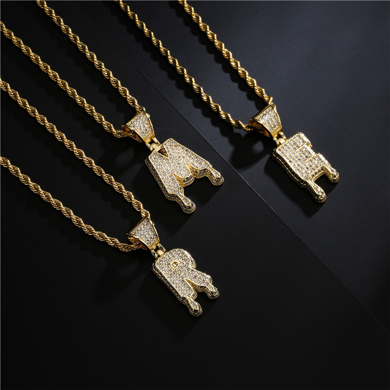wholesale bijoux irrguliers 26 colliers alphabet anglais Nihaojewelrypicture16