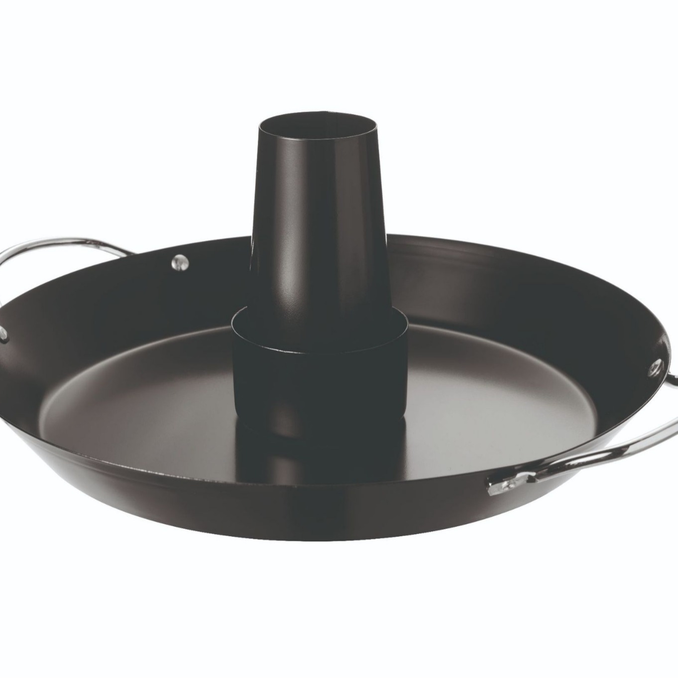 Estirar la cuenca de pollo asado barbacoa Cuenca con mango oreja freír cuenca negro antiadherente pintura para hornear cuenca 12 pulgadas asado cuenca de pollo