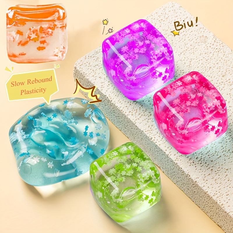 Cross-Border Popular Cube Ice Cube Maltose Stress-Relief Squeeze Toy, Internet Celebrity Stress-Relief Toy, Amazon Bestseller