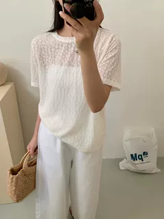 2025夏季日系文艺复古宽松休闲百搭圆领蕾丝衫T恤女上衣气质通勤