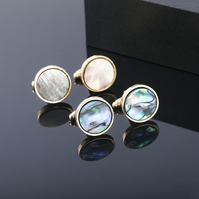 Cross Border French Shirt Color Abalone Shell Stone Cufflinks Men Square Suit Cufflinks Women Amazon Wholesale