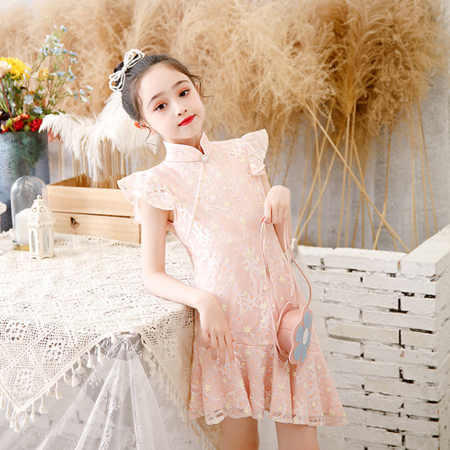 Feifei princess sleeve skirt in the summer girls long dress fashion runways bud silk qipao dress