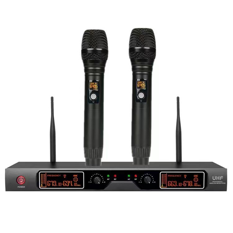 무선 마이크 충전식 배터리 듀얼 사용 1 대 2 U 섹션 안티 하울링 전문 성능 홈 KTV 노래 야외