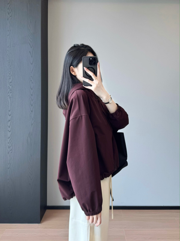 柜面牛货~显瘦廓版休闲防风连帽风衣外套短款夹克冲锋衣25秋季新|undefined