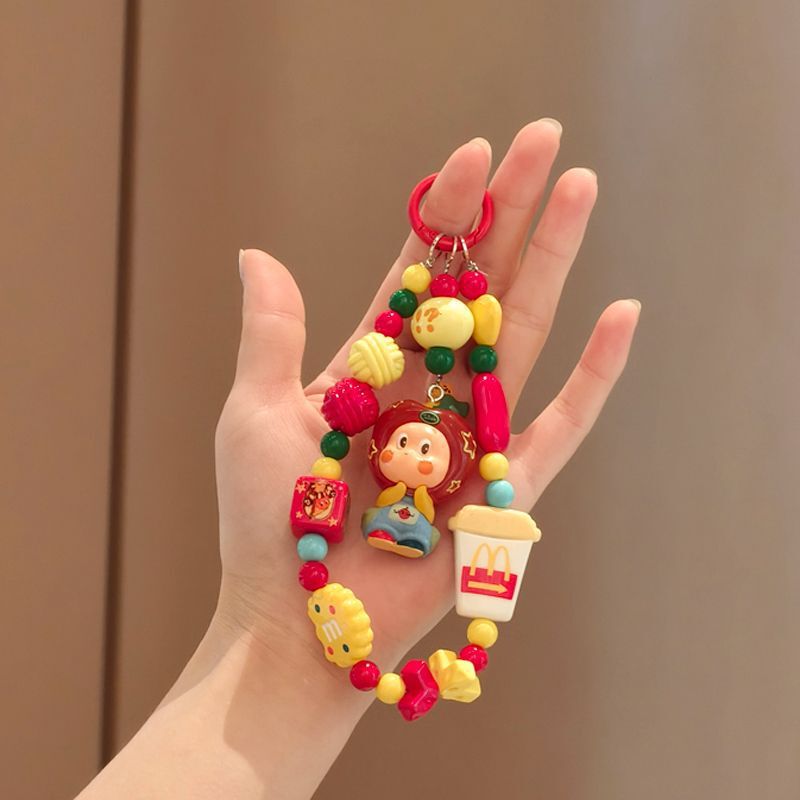 New Bubble Star Man Keychain Ins Style Mobile Phone Chain Bag Pendant Cute Cartoon DIY Bag Pendant Gift
