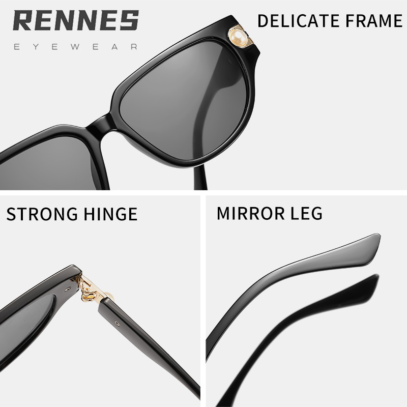 2024 nuevo marco pequeño transfronterizo moderno ojo de gato perla tendencia gafas de sol Europa y América de alta gama ropa de calle imprescindible