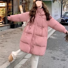 羽绒服女中长款宽松加厚温柔风设计感韩版小众冬季白鸭绒甜美外套