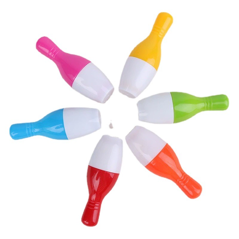 Шестикрасочные милые шариковые ручки в форме мультяшных персонажей, креативные канцелярские товары, выдвижные пластиковые ручки в форме кегли, простые ручки, забавные ручки