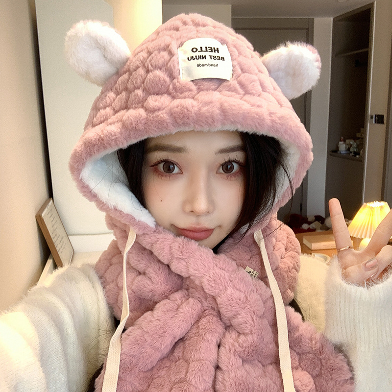 대비색 기하학적 곰-핑크