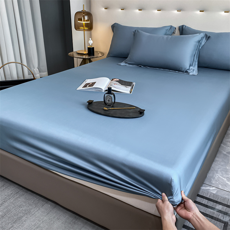 Cool Sensación de la cama de seda de hielo de una sola pieza para dormir desnudo de verano Cubierta de colchón de tres piezas Cubierta de la cama con todo incluido