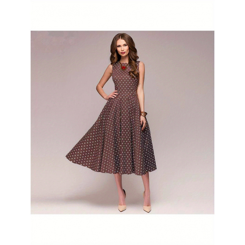 New Cross-Border Retro Polka Dot Dress Retro Polka Dot Dress 50S Women's A-Line Dress