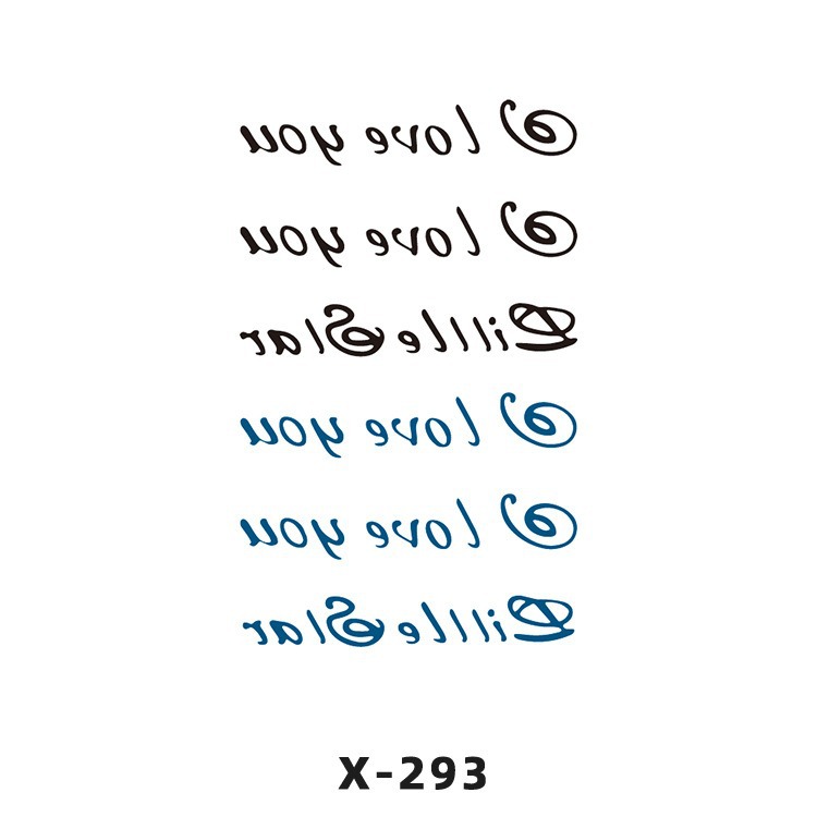 Arco de flor pequeña pegatinas de tatuaje fresco 3D dibujos animados transfronterizo Henna rosa impermeable texto en inglés pegatinas de tatuaje