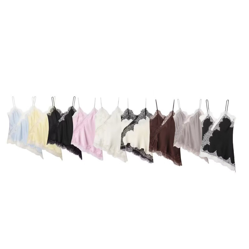 Cross-Border Export European and American Style 2025 Summer New Sexy Lace Decorative Underwear Style Suspender Inner Top