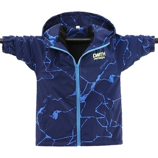 Boys' Coat Spring and Autumn fleece-lined Jacket 2025 New Style Mid-Large Children's Autumn Jacket Children's Coat Boys Western Style