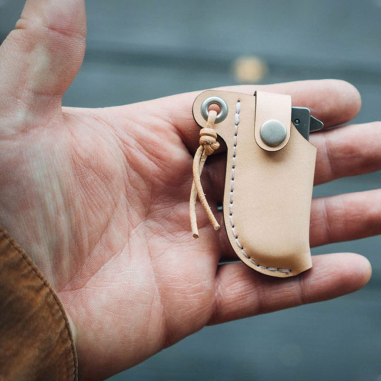 厂家批发皮革mini刀套皮质打火机套 多功edc能迷你匕首刀套刀鞘