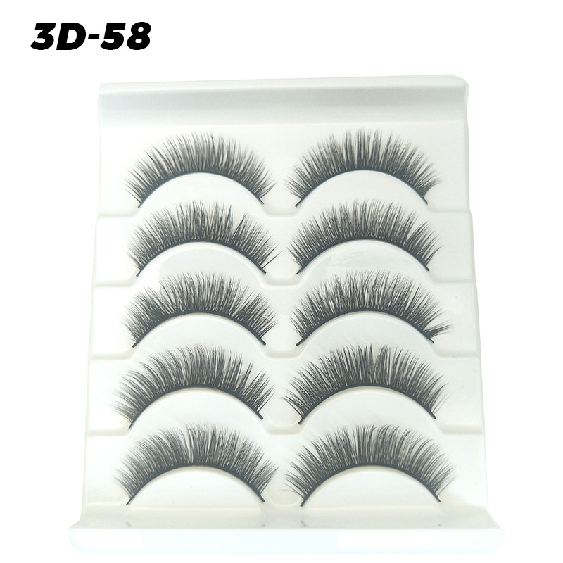 DINGSEN pestañas postizas de fábrica al por mayor 3D pestañas tridimensionales 5 pares Paquete de pestañas tres más de D-46 estilos