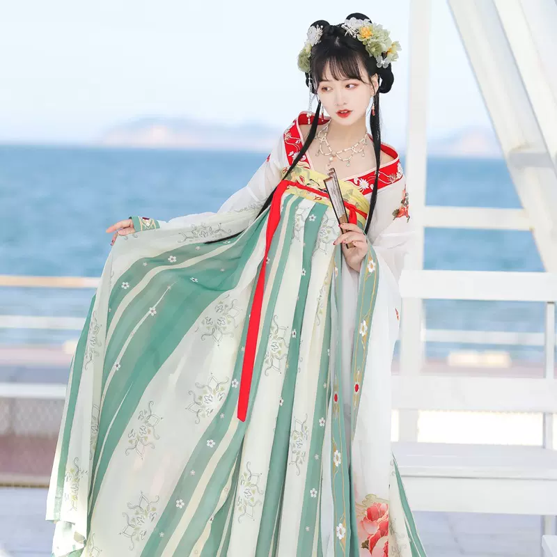 汉服女兮美人南北朝刺绣大袖襦裙齐胸学生夏季民族风热门影视