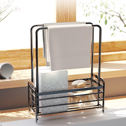 抹布架免打孔海綿瀝水架廚房置物架台面壁挂洗碗布收納神器直銷