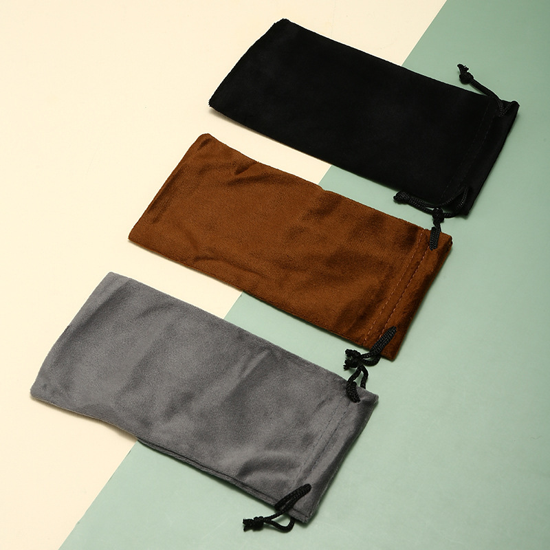 High-End Velvet Ultra-Soft Thickened Glasses Cloth Storage Bag Glasses Storage Pouch Drawstring Bag In-Stock Glasses Bag