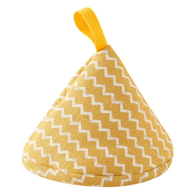 Triángulo lindo anti-scald tapa cazuela horno de microondas olla tapa cocina esmalte olla de hierro fundido mango resistente a altas temperaturas guantes de aislamiento térmico