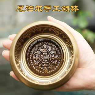 Cross-border New Products Buddha Sound Bowl Nepal Handmade Scripture Psalm Psalm Pot Cross Pestle Yoga Meditation Copper Bowl Alms Bowl Ornaments