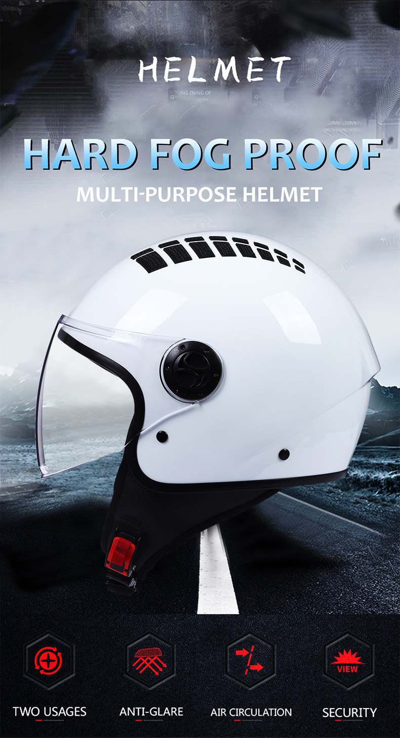 Electric Motorcycle Helmet Lightweight Retro Cruiser Helmet Unisex