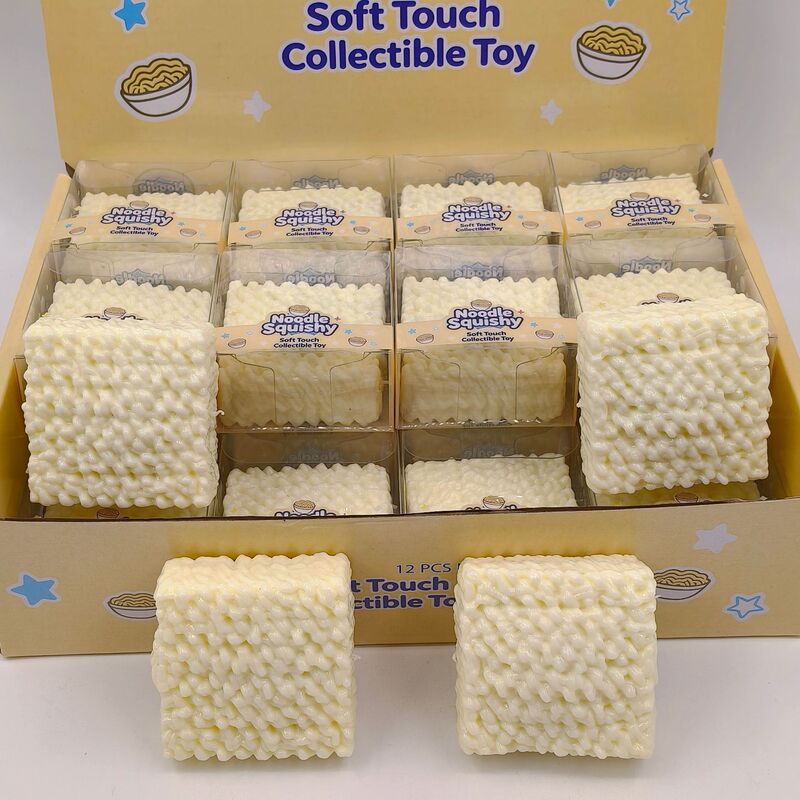 Building block series instant noodle squishy toy, realistic food simulation, slow-rebound squishy toy, stress-relieving toy for leisure and relaxation
