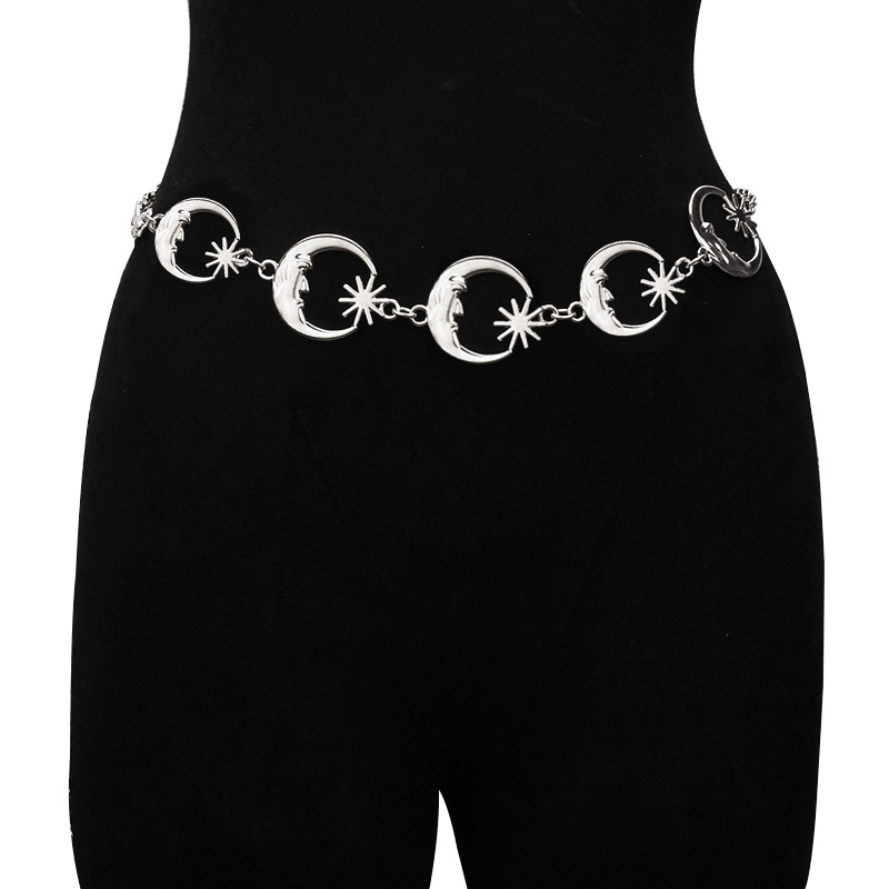 Sun Pattern Ins Style Retro Sun Alloy Chain Women's Waist Chain