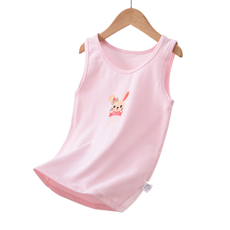 Algodón sin costuras Chaleco de verano nuevos niños y niñas bebé correa sin mangas sin hueso tocar fondo pijamas delgados moda