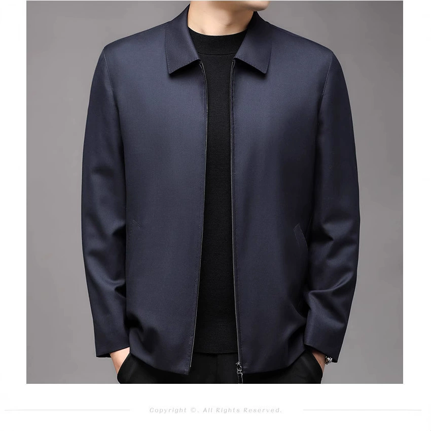 Пуховик-демисезон Shengcai Bao Woolen Jacket Coat в скрытом зелёном цвете - молния спереди, подкладка, размеры M до 3XL