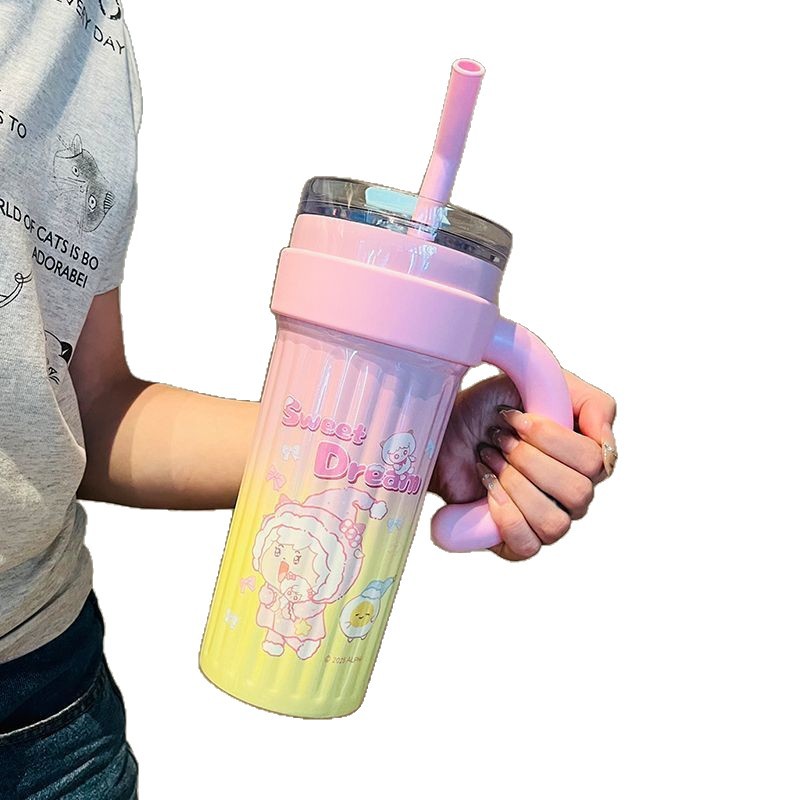 Hiccup de paja de oveja, taza de agua, regalo de cumpleaños de alta capacidad de acero inoxidable, taza de hielo nuevo