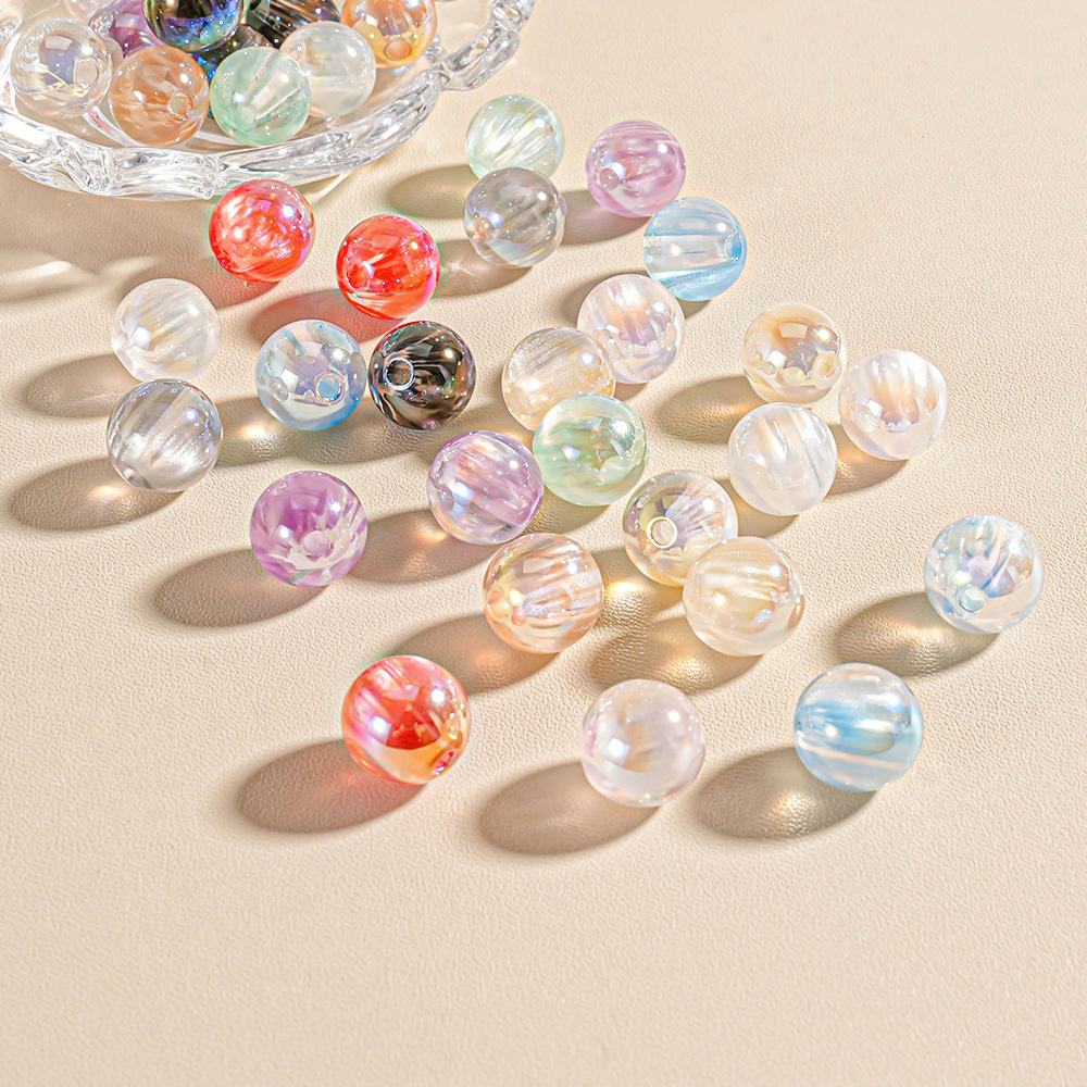 【20-30 piezas】Cuentas brillantes finas para manualidades, cuentas con orificio para cadena de teléfono, accesorios para cuentas, piezas pequeñas al por mayor