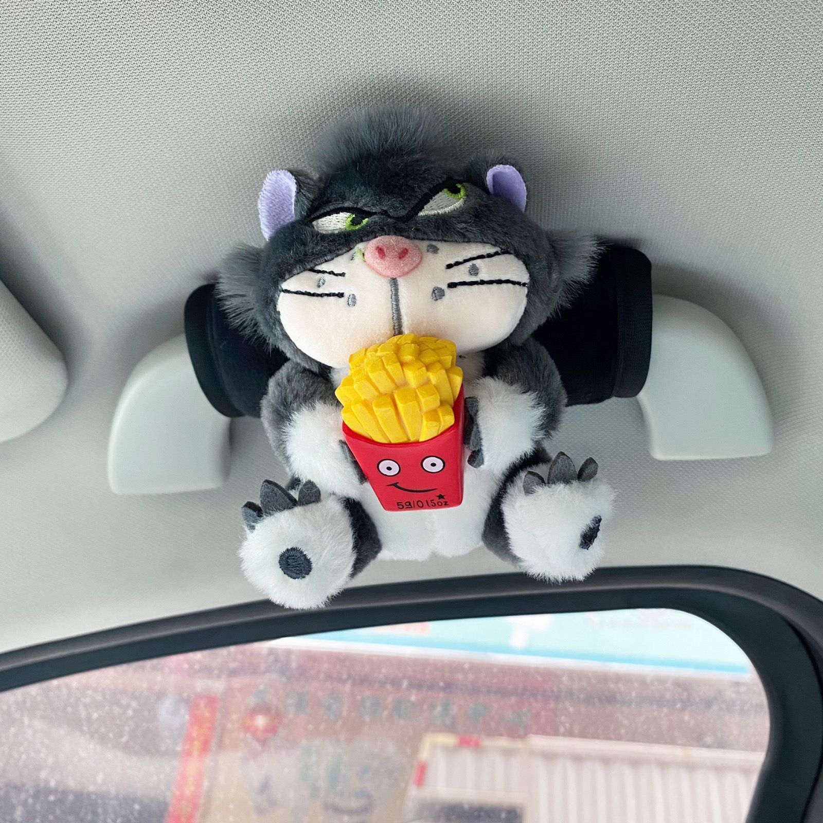 Caricatura encantadora Lucifer mango de coche cubierta de protección universal para niñas artículos de decoración interior guantes de techo
