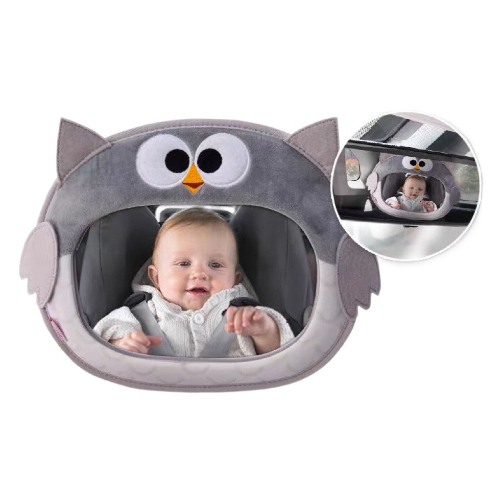 Nuevo bebé de dibujos animados espejo de observación asiento de seguridad coche para niños cesta inversa bebé espejo retrovisor decoración del coche