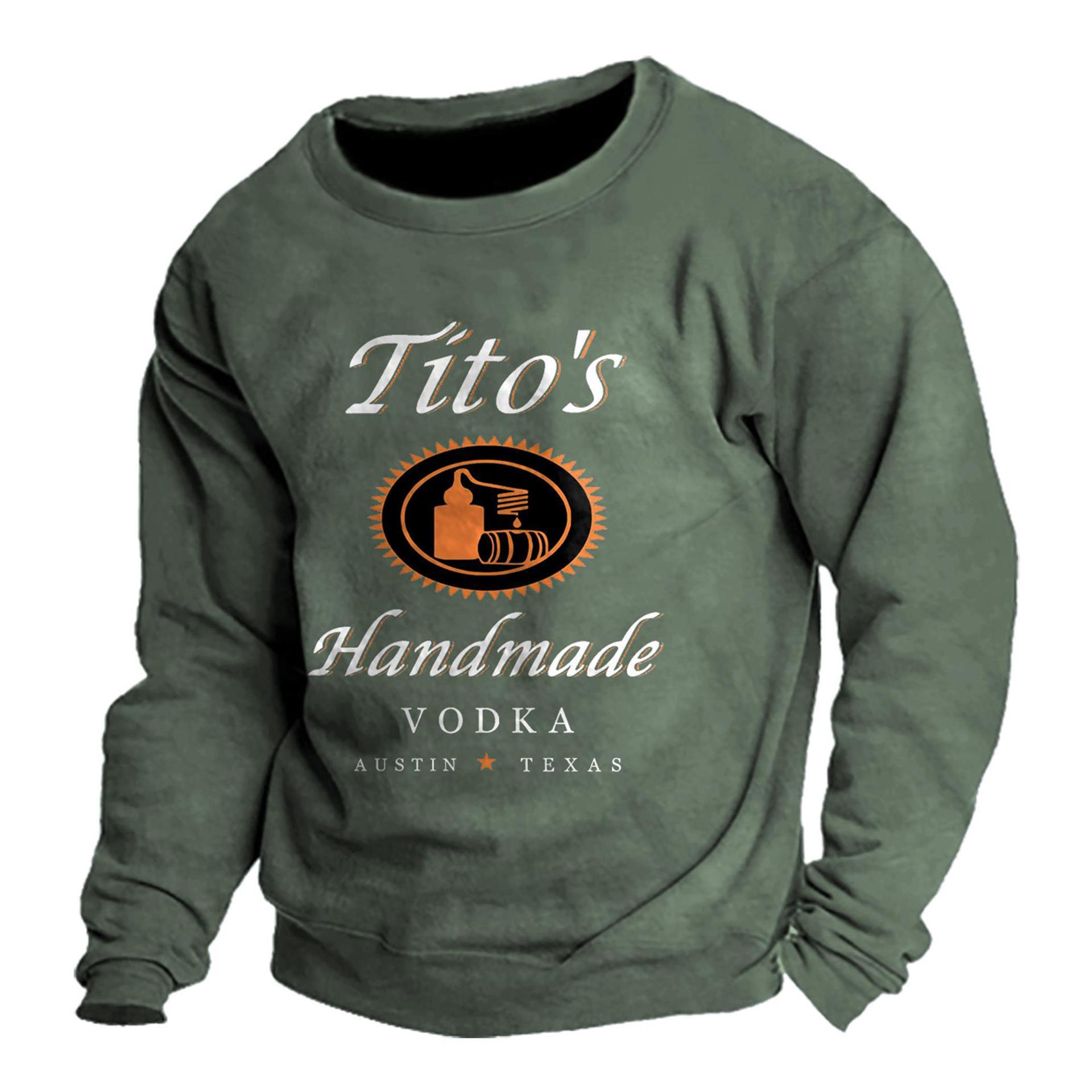 Suéter de hombre transfronterizo europeo y americano, impresión digital, tendencia de moda casual, suéter de cuello redondo, hombre de manga larga