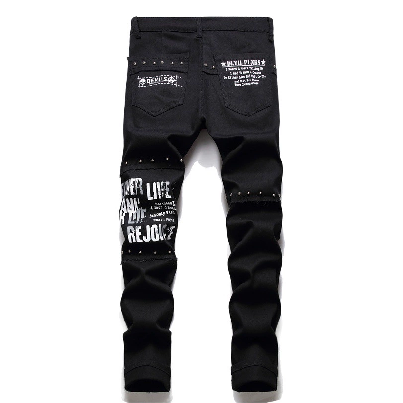 Новая Молодежная Лига Южной Кореи с мужскими накладными микроэластичными ивовыми ногтями в стиле хип-хоп маленькие прямые джинсовые брюки 5508