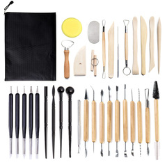 Cross-border ceramic tools 34-piece set impression pen clay carving knife soft clay creative DIY clay modeling tools