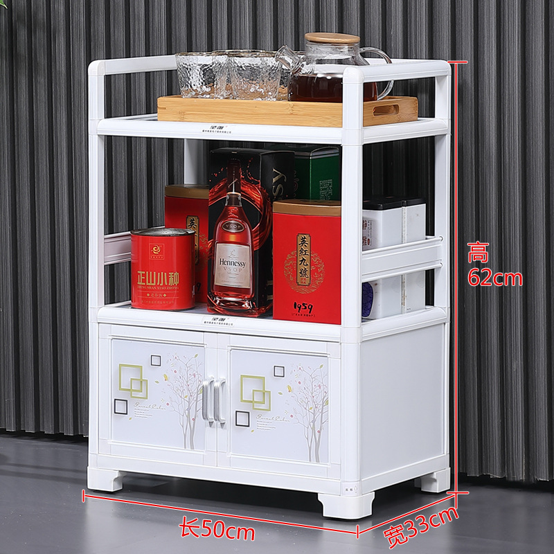 Armario de comedor armario de aleación de aluminio armario horno de microondas salón de belleza herramientas de manicura carro estante contra la pared