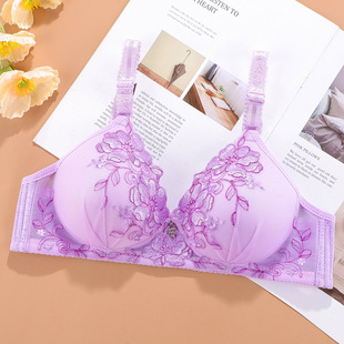 New small chest push up bra women's underwear women's thin wireless bra embroidered breast collection breathable beauty back
