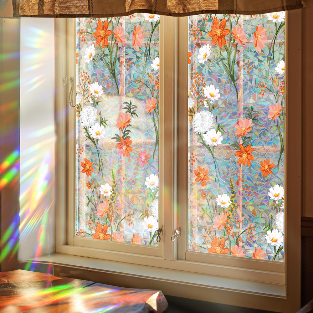 140g Weight Glass paster Home Textiles & Decor Type PVC Material Leaf Pattern Casual, Pastoral Style Casual Pastoral Leaf PVC Glass Paster Wall Art 74