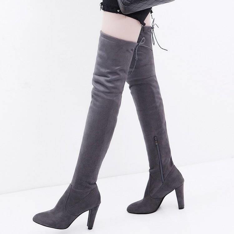 Spring and Autumn New Large Size Long Boots Women's Over-The-Knee High Heels Slimming Sock Boots Pointed Toe High Boots Women's Boots