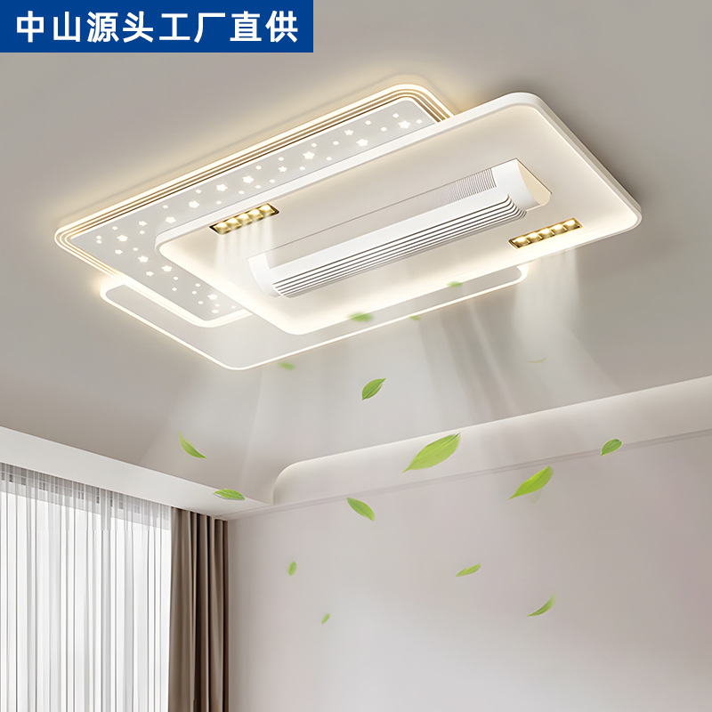 外国貿易特別供給ランプシーリングランプモダンなシンプルな雰囲気 2025 新しい LED サイレントベッドルームランプ葉のないファンランプ