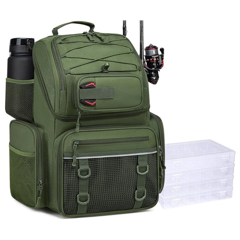 Fábrica transfronteriza venta caliente de moda mochila de pesca de hombro mochila de pesca táctica de gran capacidad al aire libre mochila de pesca
