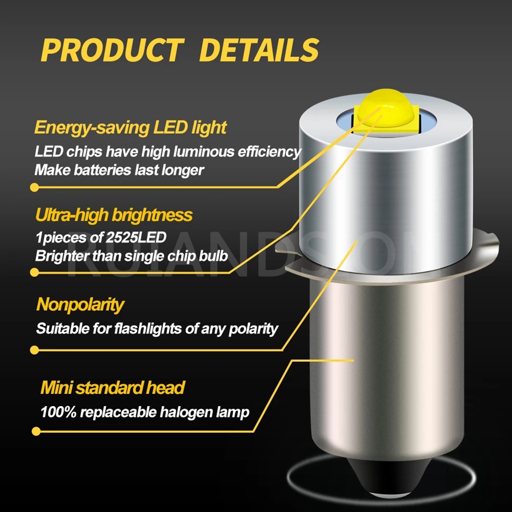 Cross-border hot-selling flashlight bulb P13.5S led bulb 3W plug lamp E10 bright small bulb 3V6V12V