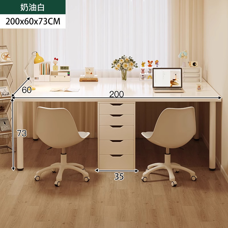 Mesa de alquiler simple dormitorio de niñas escritorio escritorio de computadora escritorio de tocador en casa escritorio de oficina largo viento de crema