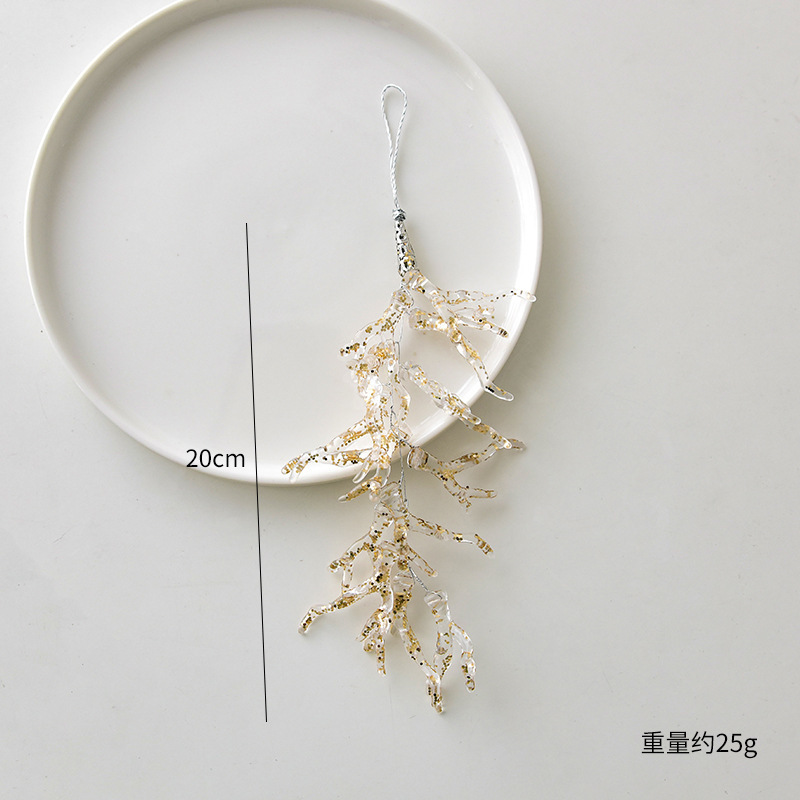 NUCHI跨境创意亚克力闪粉圣诞节装饰挂件圣诞树叶圣诞树装饰品|undefined