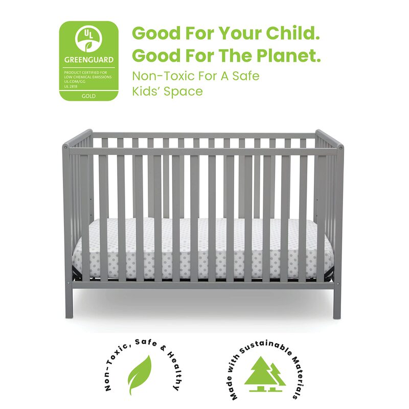 Gray Baby Bed Baby Room Bedroom Living Room Safety Baby Special Modern Style Wooden Standard Size